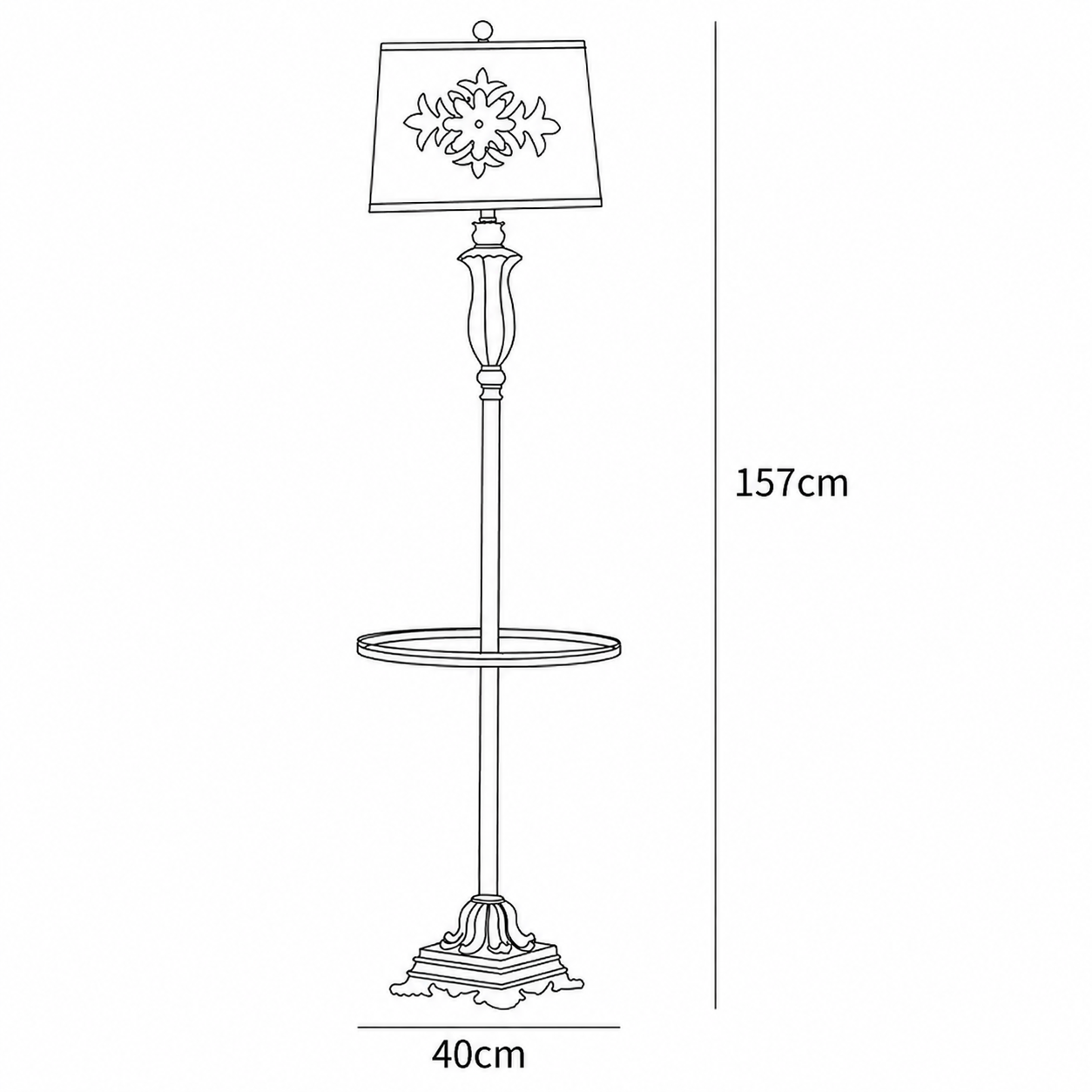 Wymiary lampy podłogowej Lark