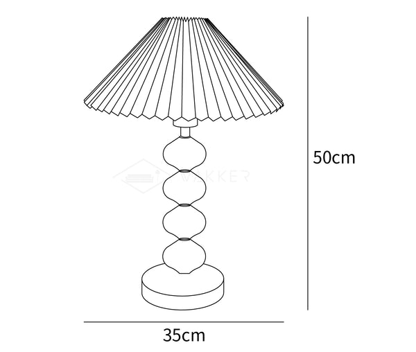 Aleisha Pleated Table Lamp dimensions