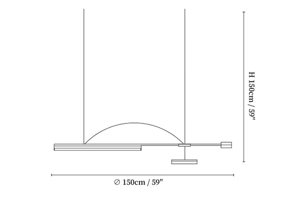Arc Horizon Island Pendelleuchte Abmessungen