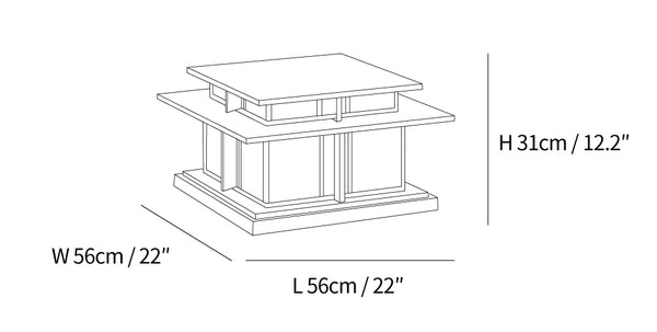 Boilyn outdoor pillar light dimensions three sizes