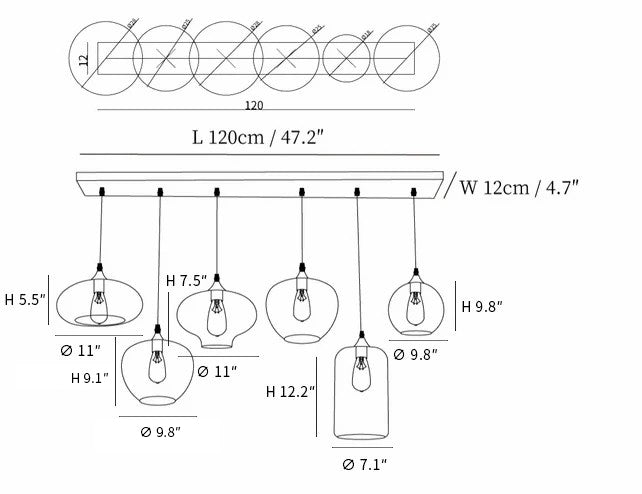 Подвес Rinkle — 8 плафонов