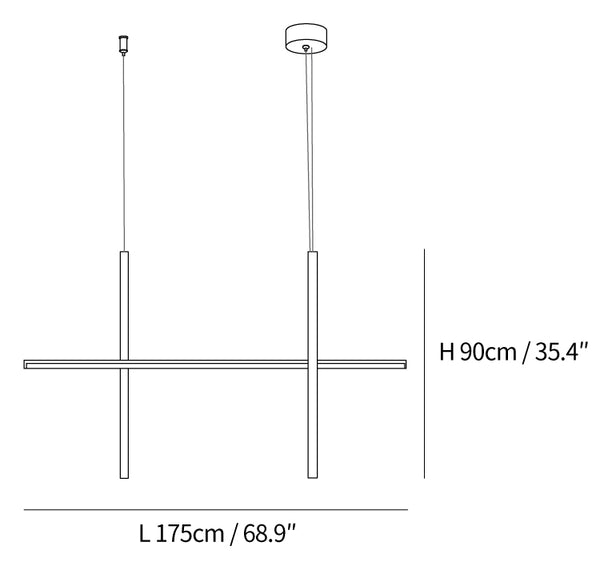 Gridline Linear Kronleuchter Abmessungen