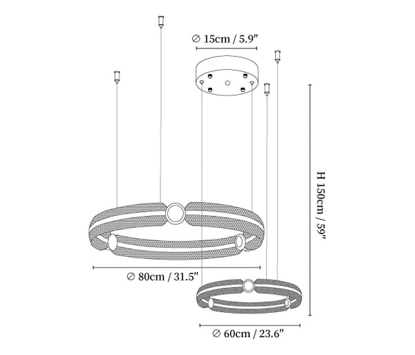 Creative Ring Chandelier dimensions
