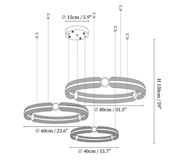 Creative Ring Chandelier dimensions