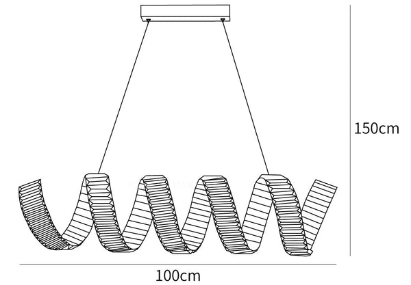 Curved LED Chandelier dimensions