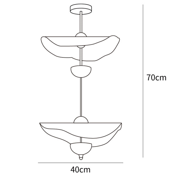 Envolee Double Biscuit Pendant — ∅15.7" × H27.5"
