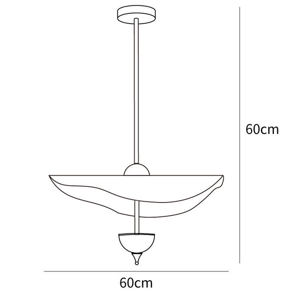Envolee Double Biscuit Pendant — ∅23.6" × H23.6"