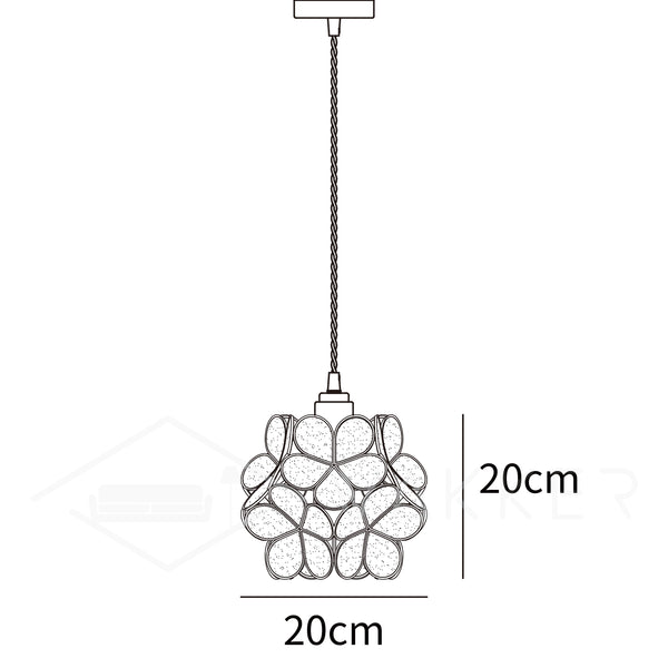 Glass Petal Pendant Light — size reference