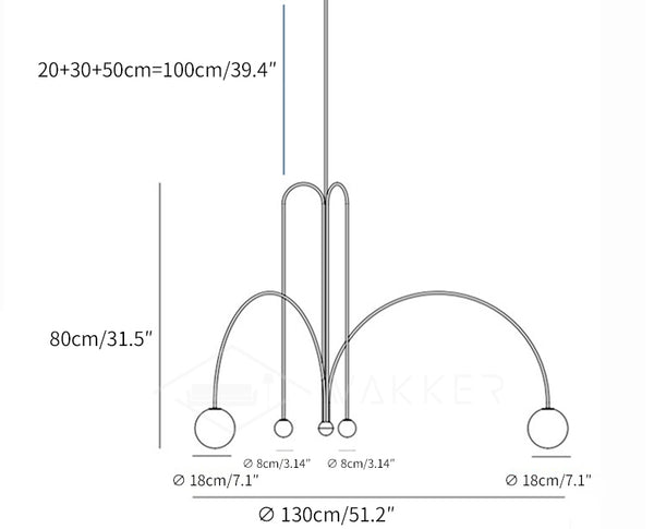 Fontana Amorosa ∅51.2 size diagram