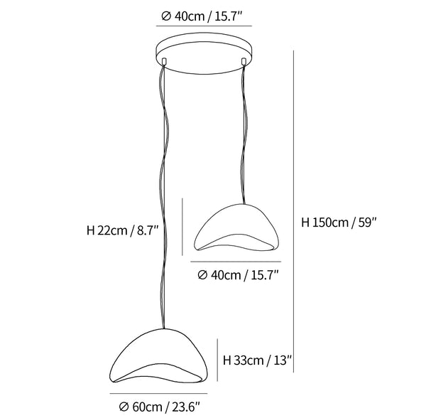 Celeste Cloud Pendant Light dimensions