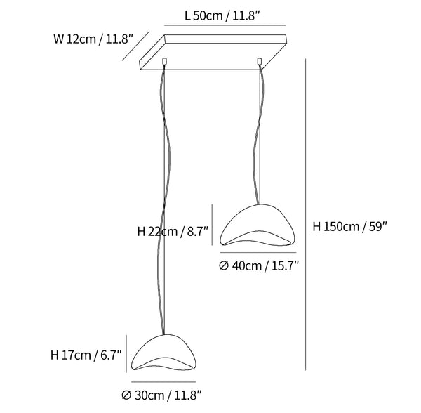 Celeste Cloud Pendant Light dimensions
