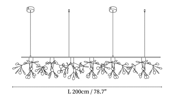 Люстра Long Style Firefly LED - комбинированный вариант 1