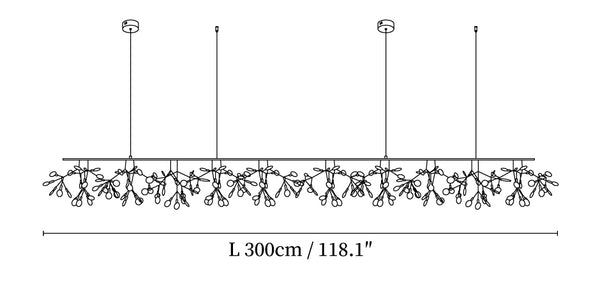 Люстра Long Style Firefly LED - комбинированный вариант 2