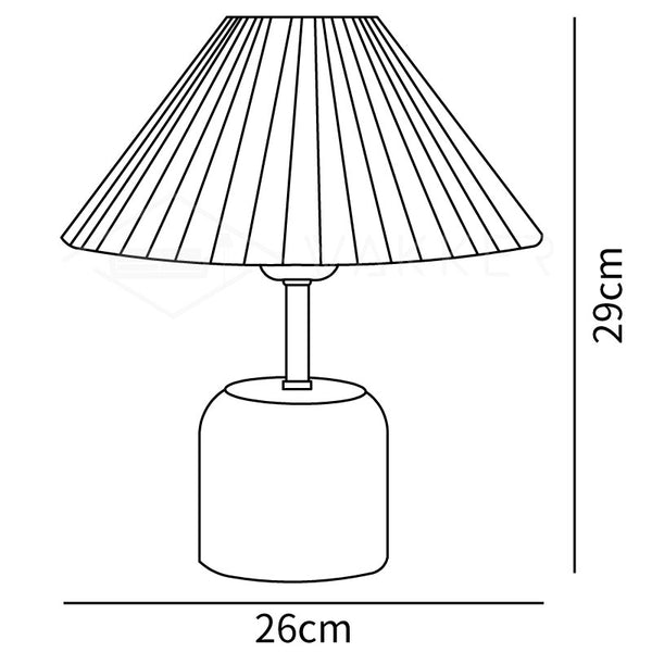 Lunitidal Table Lamp Model A size diagram