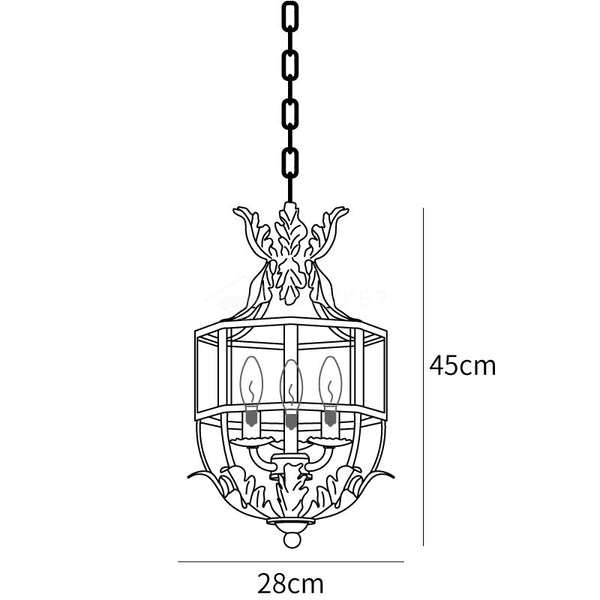Dimensiones del Lustre Retro Cage Chandelier
