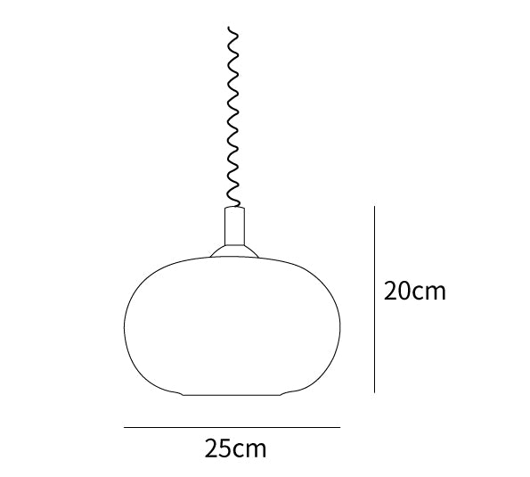Macaron Spring pendant light size diagram for kitchen island and breakfast nook
