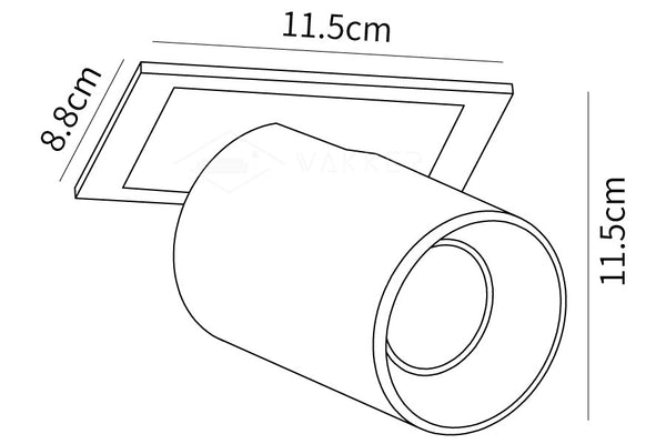 Adjustable recessed LED spotlight 1-head size for accent lighting and reading nook