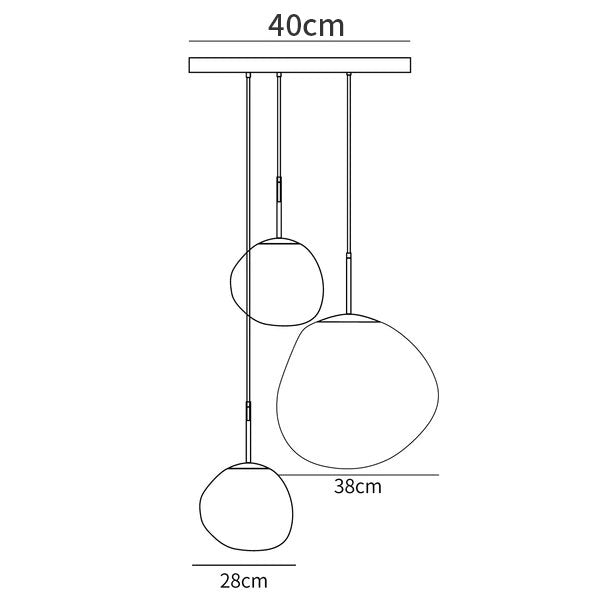 Multi Lava Round Pendelleuchte Abmessungen