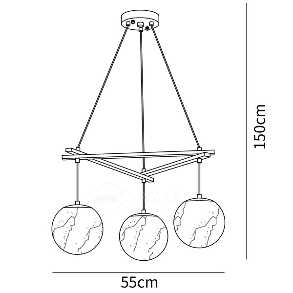 Miira Alabaster Chandelier dimensions