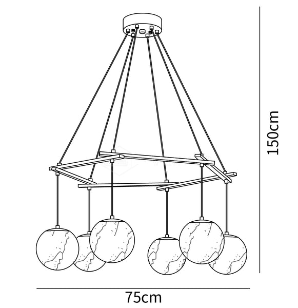 Miira Alabaster Chandelier dimensions