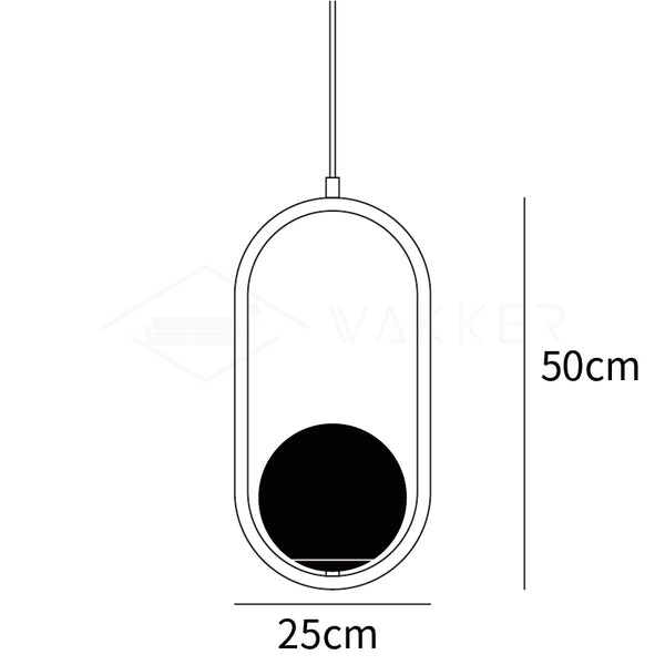 Mila Pendant — Oval size reference