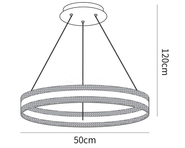 Modern Circle LED Chandelier dimensions