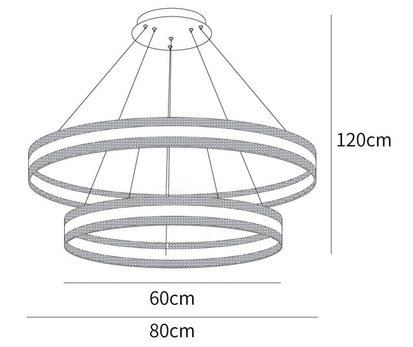 Modern Circle LED Chandelier dimensions