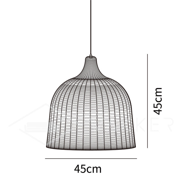 Dimensões do Candeeiro Pendente Rattan Bell