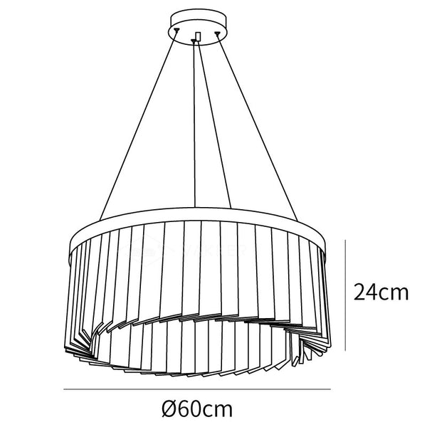 Round Halo Crystal Chandelier size diagram