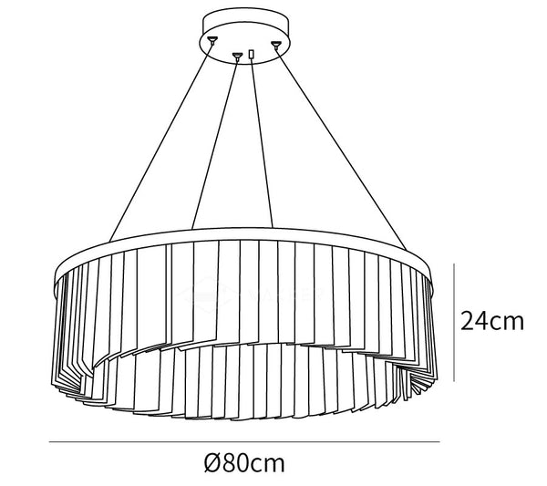 Round Halo Crystal Chandelier size diagram