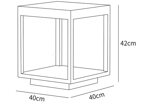 Square Frame Garden Light size reference