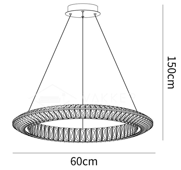 Tanager Geometric Chandelier dimensions