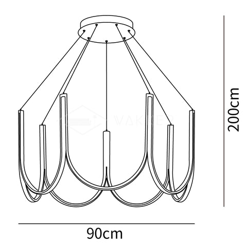 U Multi Pendant Light dimensions