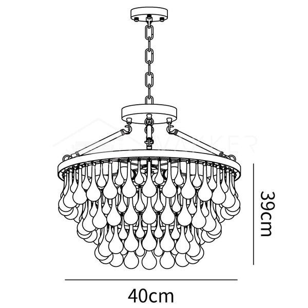 Unique Tiered Crystal Chandelier dimensions