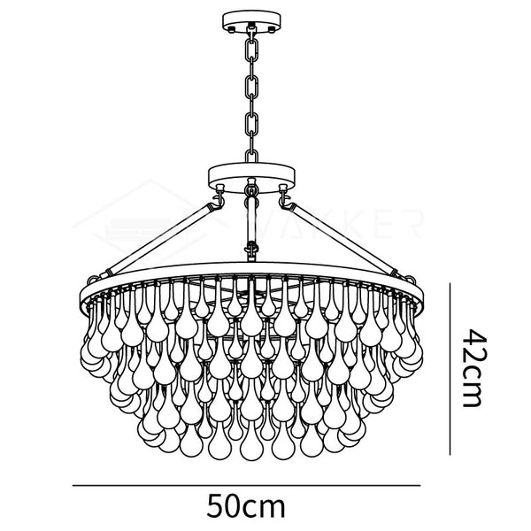 Unique Tiered Crystal Chandelier dimensions