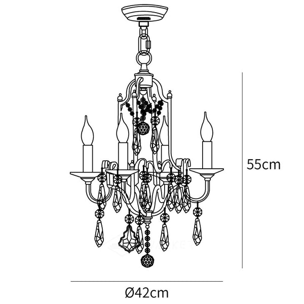 Dimensions du lustre Valentina