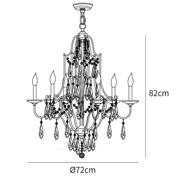 Dimensions du lustre Valentina