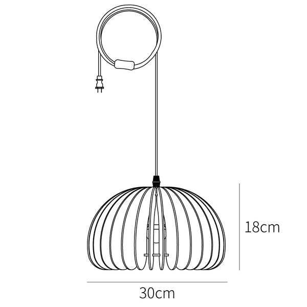 Wooden Pumpkin Pendant Lamp
