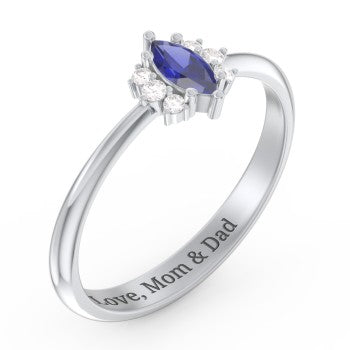 Marquise Birthstone Ring with Accents