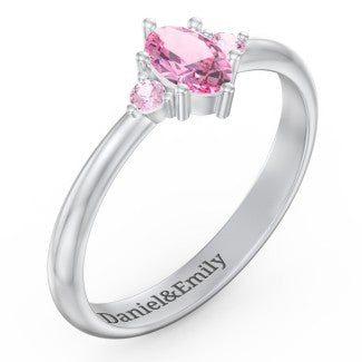 Oval Birthstone Ring with Accents