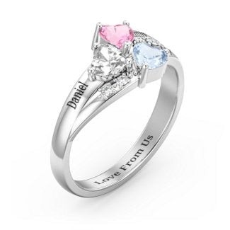 Heart Cluster Ring with Accents