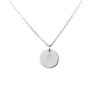 Charmed Initial Disc Pendant-silver-c