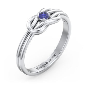 Birthstone Love Knot Ring