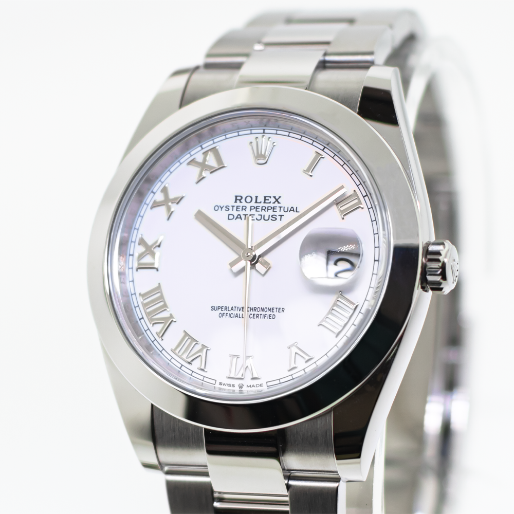 Rolex Datejust II 41mm Stainless Steel White Roman Dial & Smooth Bezel 126300