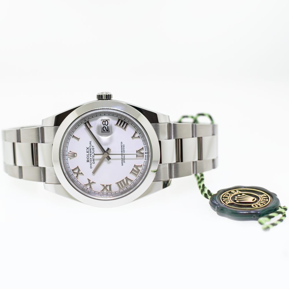 Rolex Datejust II 41mm Stainless Steel White Roman Dial & Smooth Bezel 126300