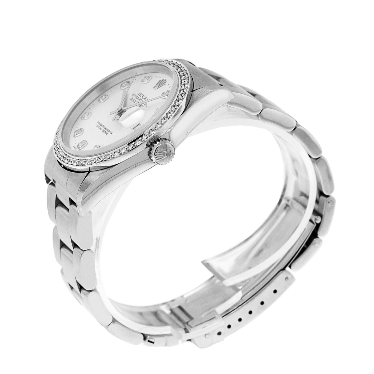 Rolex Datejust 36mm Stainless Steel Silver Diamond Dial & Bezel 16234