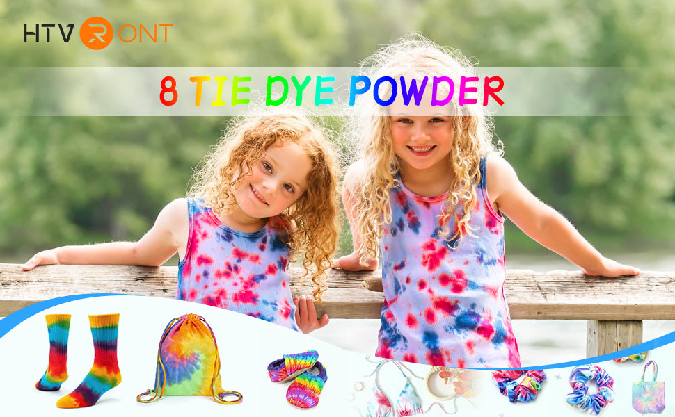 HTVRONT Tie Dye Kit for Kids and Adults - 18 Colors 80ML Pre-Filled Bottles  Permanent Non-Toxic Tye Dye Kits for Clothing T-Shirt Fabric Textile Craft