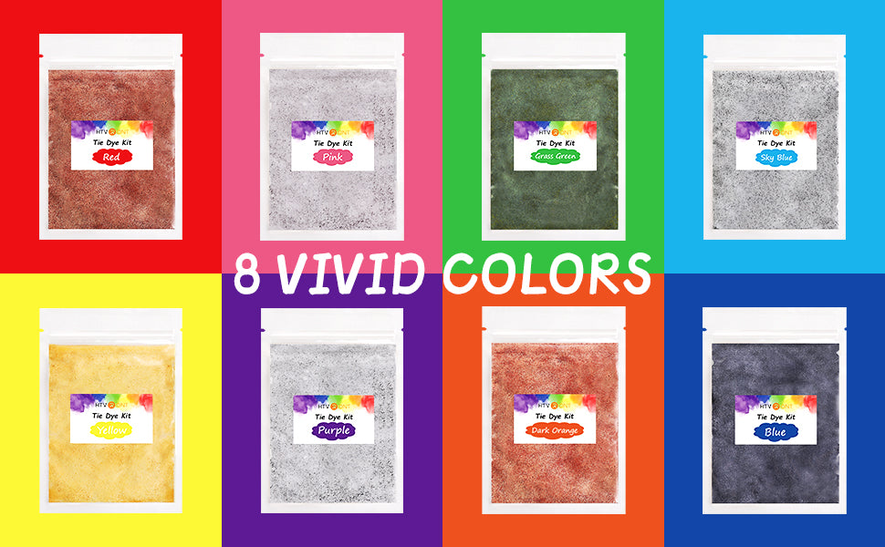 HTVRONT 8 Colors Tie Dye Kits Pre-Filled Bottles Tyedyedye Kit for Beginners, Men's, Size: Large