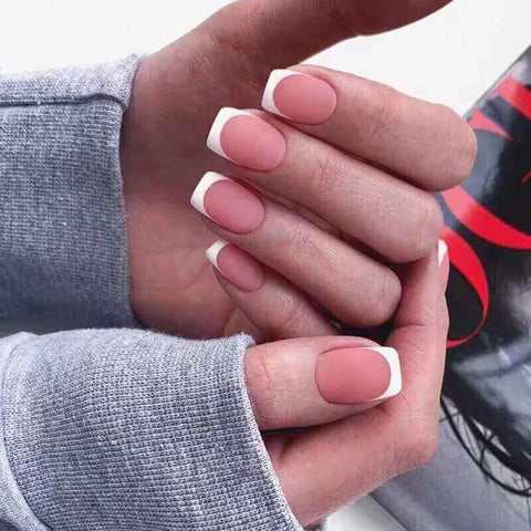 Short Square French Acrylic Nails short-square-french-acrylic-nails