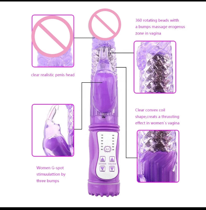 Rotating Rabbit Dildo Vibrator